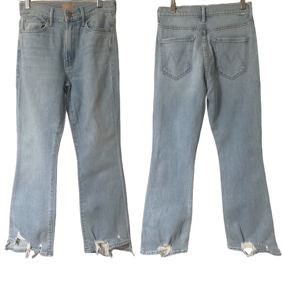 Mother The Insider Crop Stew Chew Jeans Size 26 In Mentally Elsewhere Distressed - Picture 13 of 15